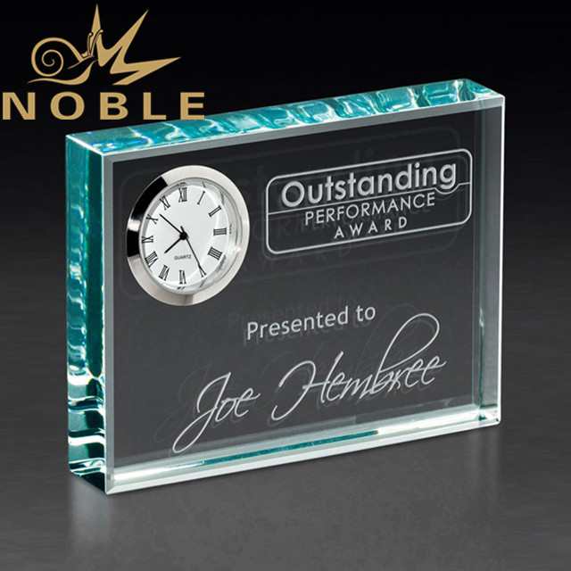 Thick Starphire Glass with Silver Clock