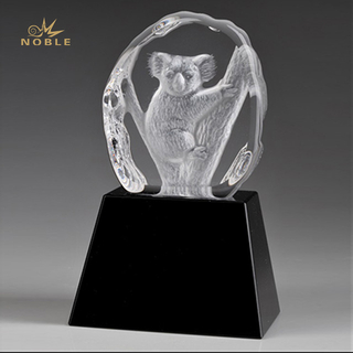 Engraved Corporate Crystal Awards Koala Bear