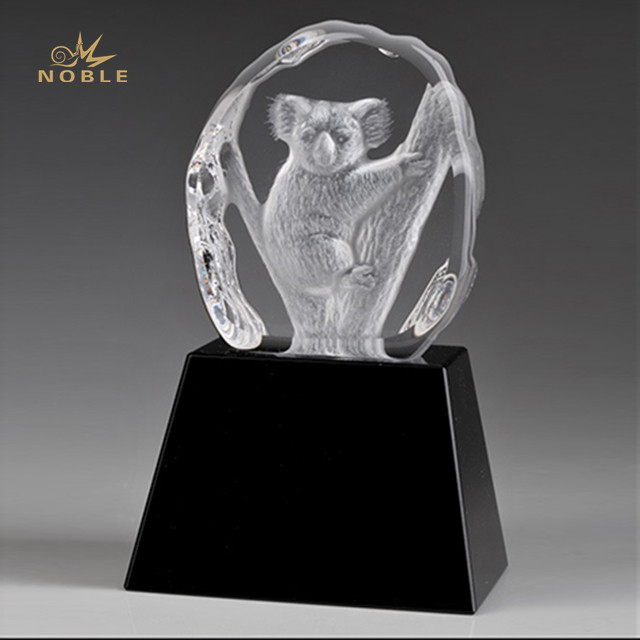 Engraved Corporate Crystal Awards Koala Bear