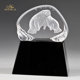 Engraved Corporate Crystal Awards Manatees
