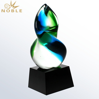 Renaissance Award Art Hand Blown Glass Trophy 