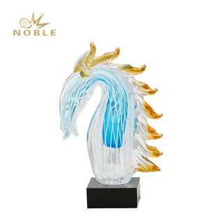 Horse Art Glass Sculpture Trophy Award