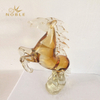 Gold Colored Horse Art Glass Sculpture
