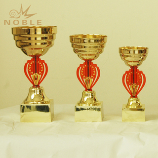 Noble Metal Bowl Trophy with Gold Base