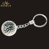 Golf Crystal Key Chain With Silver Finish Key Ring 