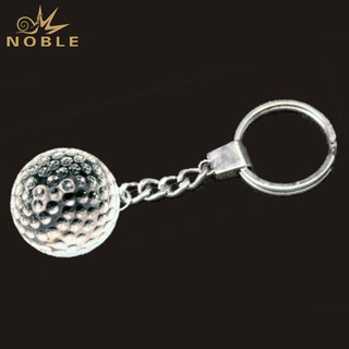 Golf Crystal Key Chain With Silver Finish Key Ring 