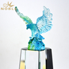 Colorful Art Glass Eagle Trophy