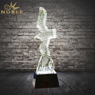 Crystal 3D Eagle Trophy With Base