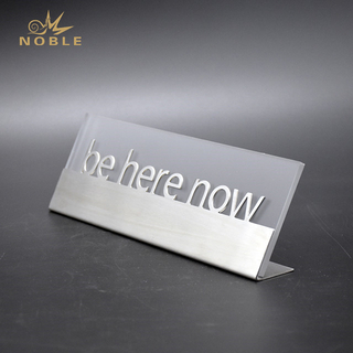 Custom Design Frosted Acrylic Name Plate with Stainless Steel Plate