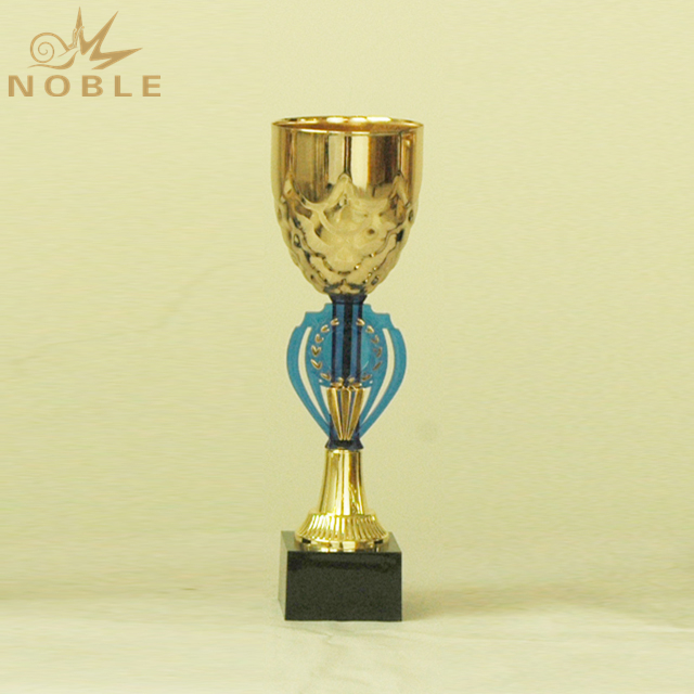 Custom Design Blue Gold Metal Trophy Parts