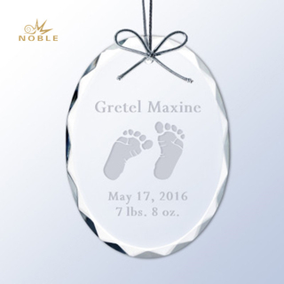 Baby Feet Personalized Crystal Ornament
