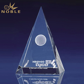 Engraved Logo Crystal Pyramid Trophy