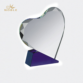 Blank Crystal Heart Trophy with Base