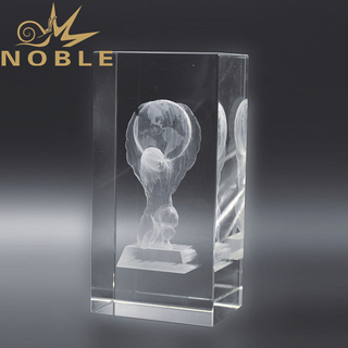 Large Crystal Cube Trophy with Custom 3d Laser Engraving 