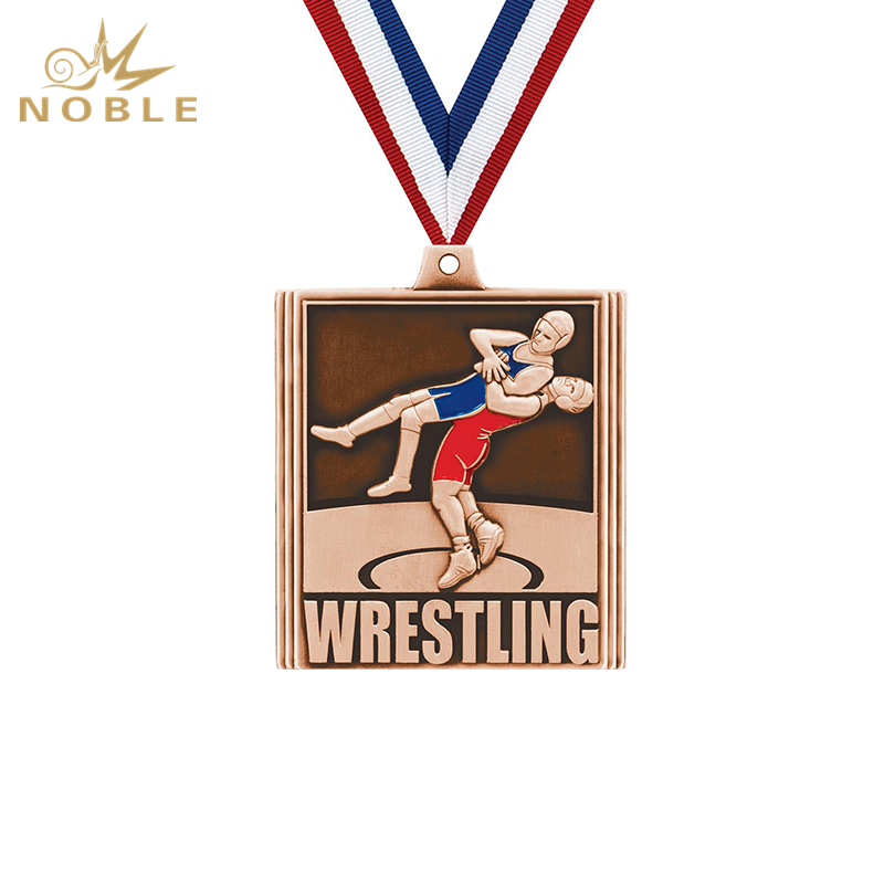 Silver Bronze Wrestling Sports Medal