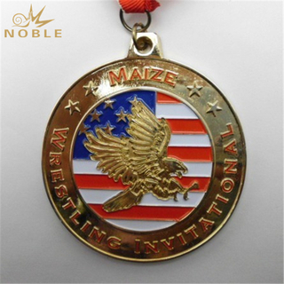 Custom Metal Gold Wrestling Medal