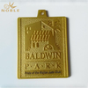 Square 3D Gold Metal Medal