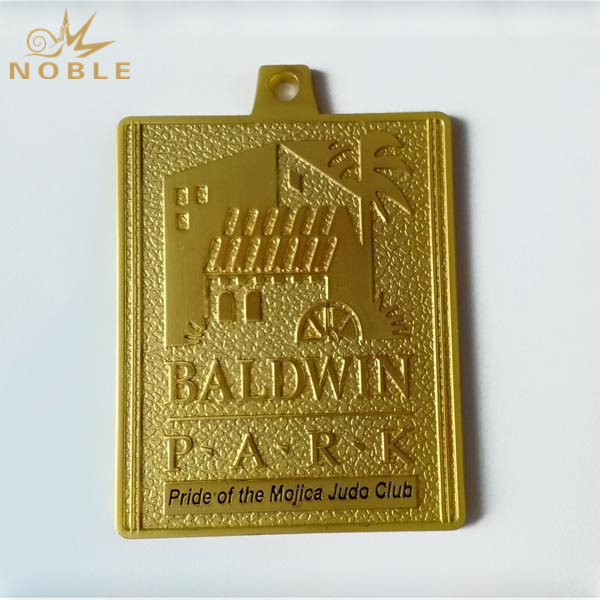 Square 3D Gold Metal Medal