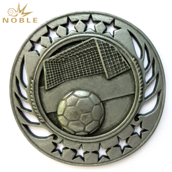 Customized 3D Football Silver Medal