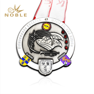 Unique Custom Round Silver Metal Medal
