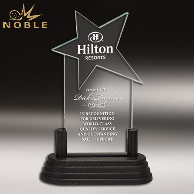 NB-CST 224 conomy Acrylic Black Accented Jade Star Trophy Award