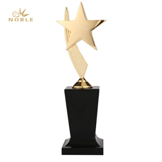Metal Star Trophy with Wooden Base