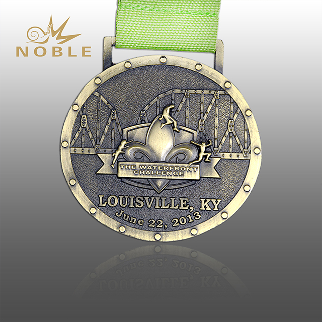 Antique Plated Chearleader Metal Sport Medal