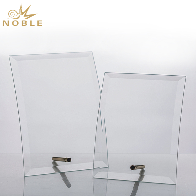 Blank Glass Trophy With Metal Stents