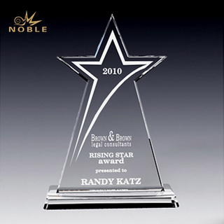 Noble Made Crystal Star Plaque Trophy