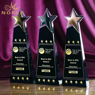 Black Crystal Star Award with Metal Star