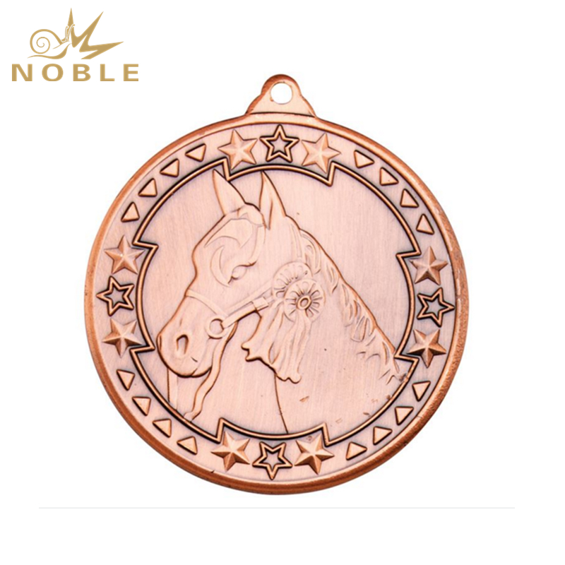 990---064 Bronze Tri Star Horse Medal Bronze 50mm