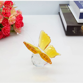 Decorative Crystal Apple With Gold Butterfly