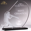 K9 Clear Sports Crystal Baseball Award with Black Base