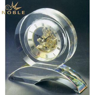 Round Crystal Clock With Base