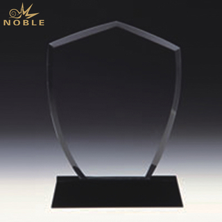 Crystal Shield Award With Black Base