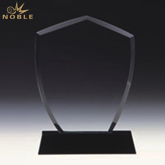 Crystal Shield Award With Black Base