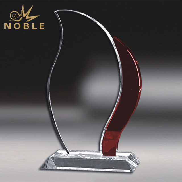 Red Clear Blank Custom Crystal Flame Trophy