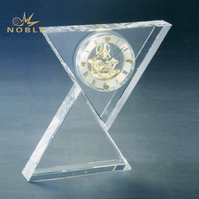 Double Triangle Shape Custom Crystal Clock