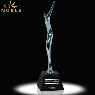 Figurine Award Art Hand Blown Glass Trophy 