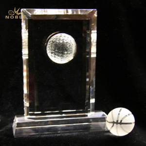 Custom Golf Ball Crystal Plaque Award