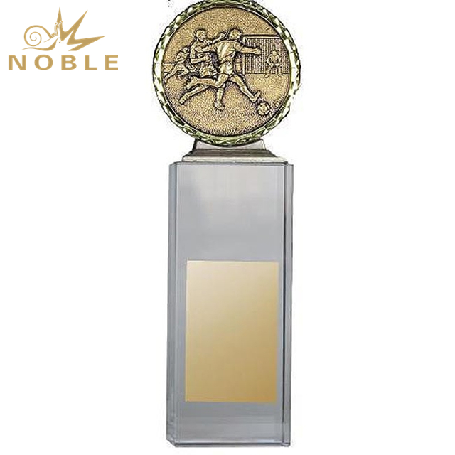 189---NB-SSY082 MEDAL & CRYSTAL, 18cm any 60mm medal for our medal range on a tall crystal collumn
