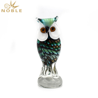 Cute Hand Blown Glass Owl As Home Decoration