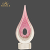 Pink Rain Drop Art Glass Award