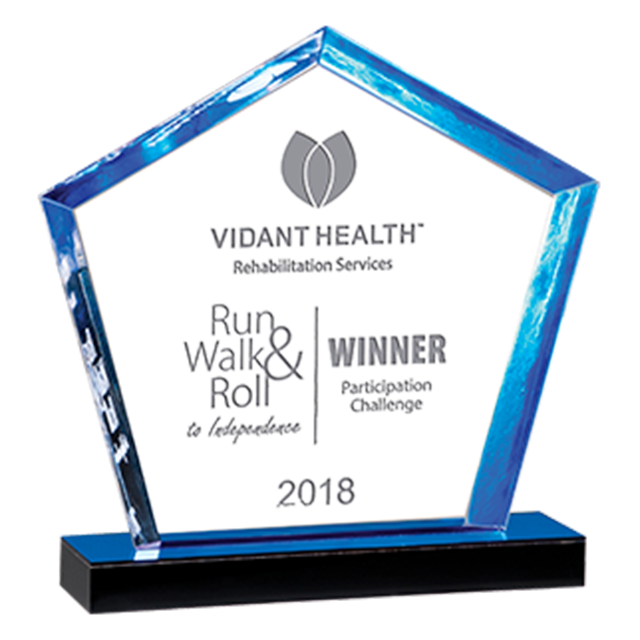 Blue Color Acrylic Block Trophy Award