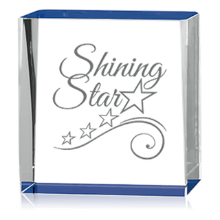 Blue Color Acrylic Block Trophy