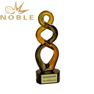 Premier Brown Twist Art Glass Trophy