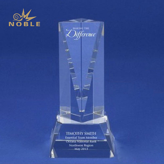 Crystal Sculpture Trophy - Triangle 