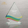 Crystal Light Red Accent Trophy - Curved Edge