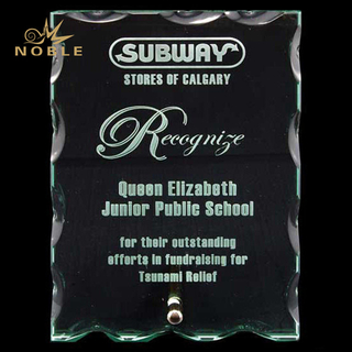 Curved Jade Glass Plaque Awards 