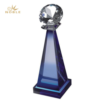 Blue Color Crystal Diamond Trophy